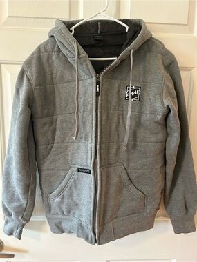 Men's Quilted Gray Hooded Puffer Jacket